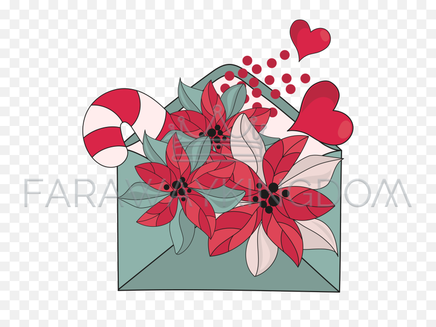 Download Warm Wishes Merry Christmas Cartoon Vector - Poinsettia Png,Poinsettia Png