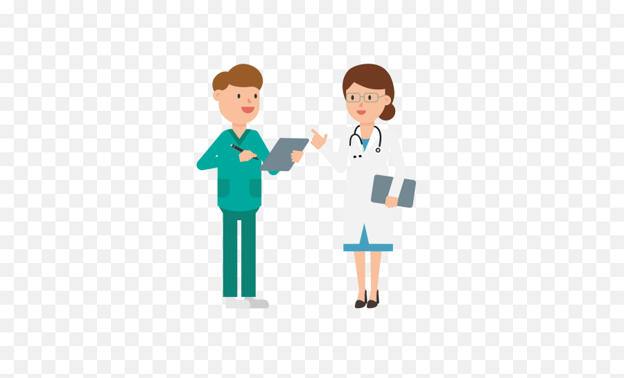 Doctor With Nurse Cartoon - Nurse And Doctor Png,Cartoon Arm Png
