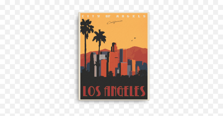 Los Angeles California Vintage Travel Poster Enhanced - Los Angeles Travel Print Png,Los Angeles Skyline Png