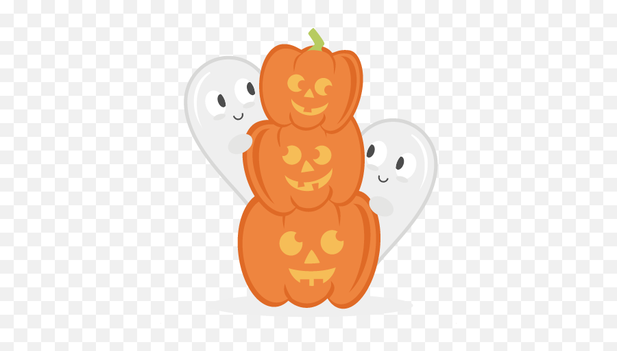 Pumpkins With Ghosts Svg Cut Files For Scrapbooking - Cartoon Png,Halloween Ghost Png