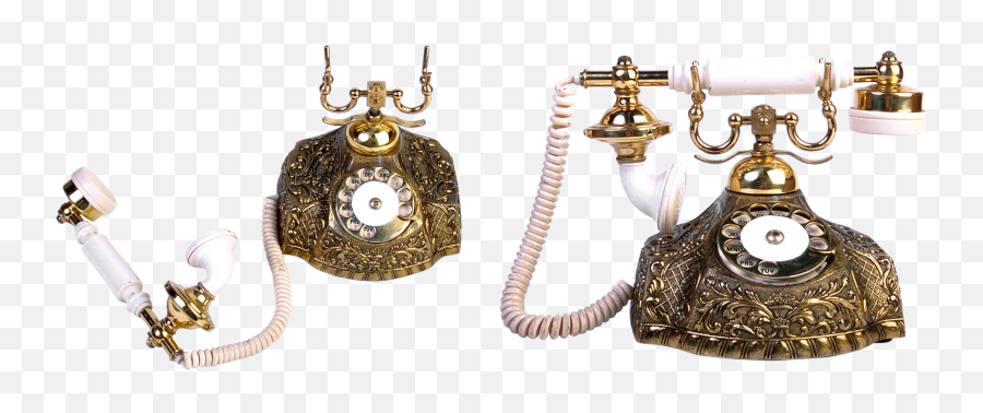Old Phone Link Call Vintage Telephone Tubeold - Old Telephone Gold Png,Old Phone Png