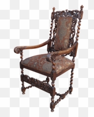 Antique High Back Barley Twist Chair Free Png Images - Old Chair Transparent Background,Barley Png