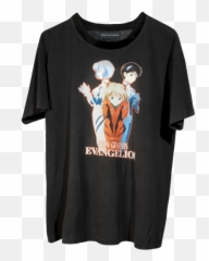 90u0027s Neon Genesis Evangelion Suede Collar T - Shirt U2014 Gens Sauvages Png,Evangelion Png