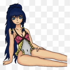 Shiny - Girls Anime In Bikini Sitting Png,Anime Girl Sitting Png