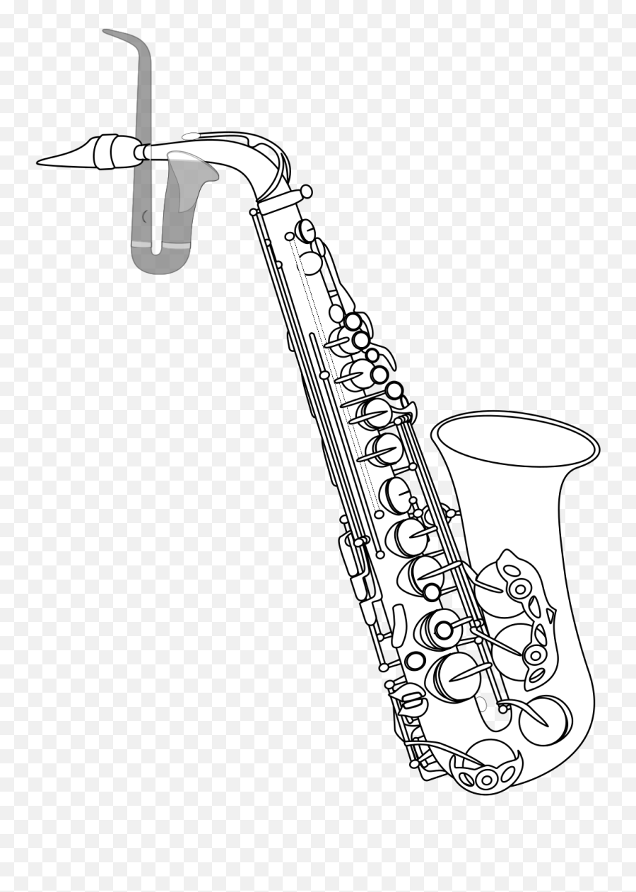 Saxophone Outline Svg Vector Clip Art - Saxophone Outline Png,Saxophone Transparent