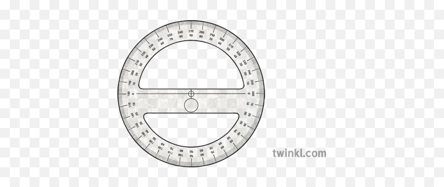 Full Circle Protractor Illustration - Twinkl Reflex Angle On A Protractor Png,Protractor Png