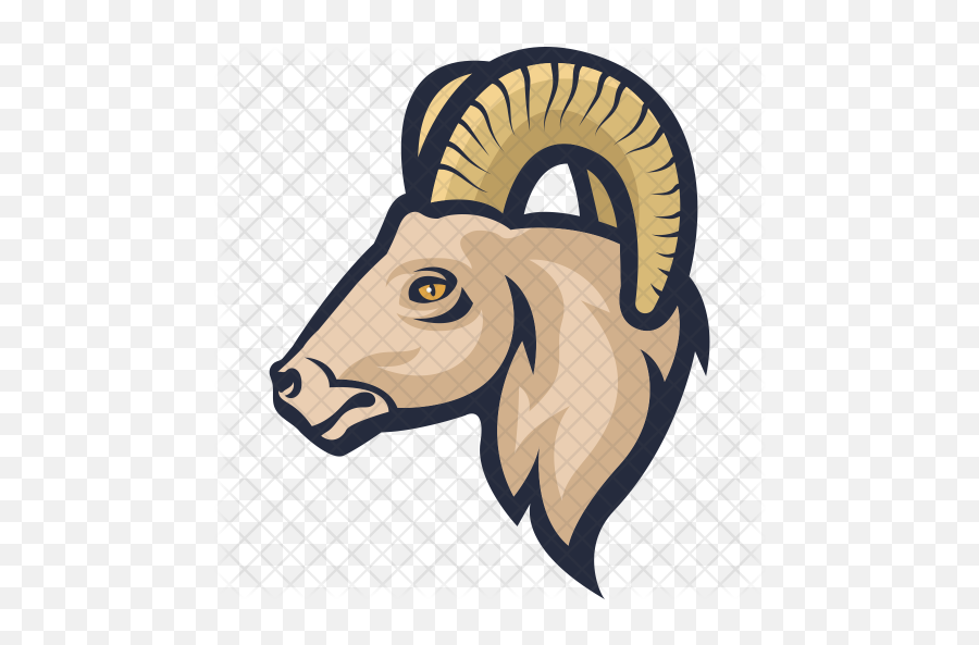 Mountain Goat Icon Of Colored Outline - Mountain Goat Head Cartoon Png,Goat  Head Png - free transparent png images 