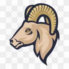 Mountain Goat Icon Of Colored Outline - Mountain Goat Head Cartoon Png,Goat Head Png