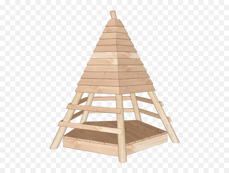 Kids Wooden Playground Teepee Playhouse - For Schools And Build A Wood Tipi Png,Teepee Png