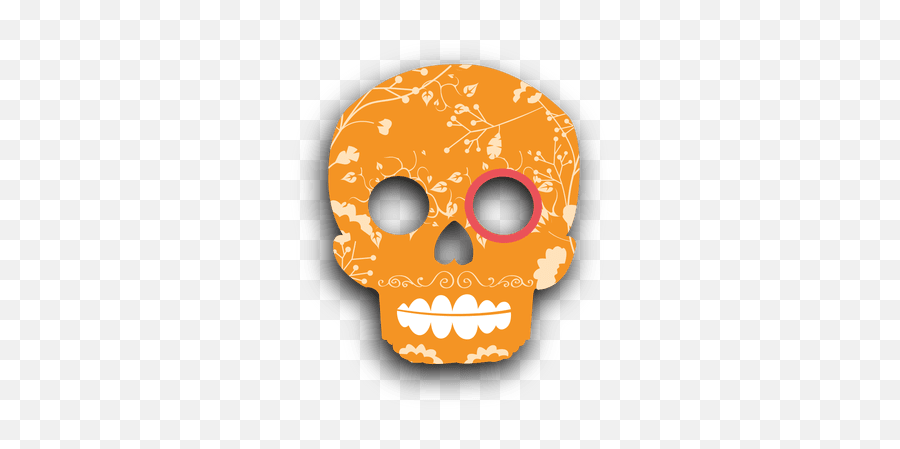 Orange Sugar Floral Skull - Transparent Png U0026 Svg Vector File Skull,Sugar Skull Png