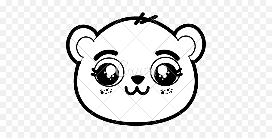 Cute Panda Face - Graphic Bear Face Png,Panda Face Png