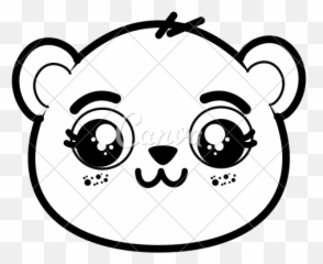 Cute Panda Face - Graphic Bear Face Png,Panda Face Png