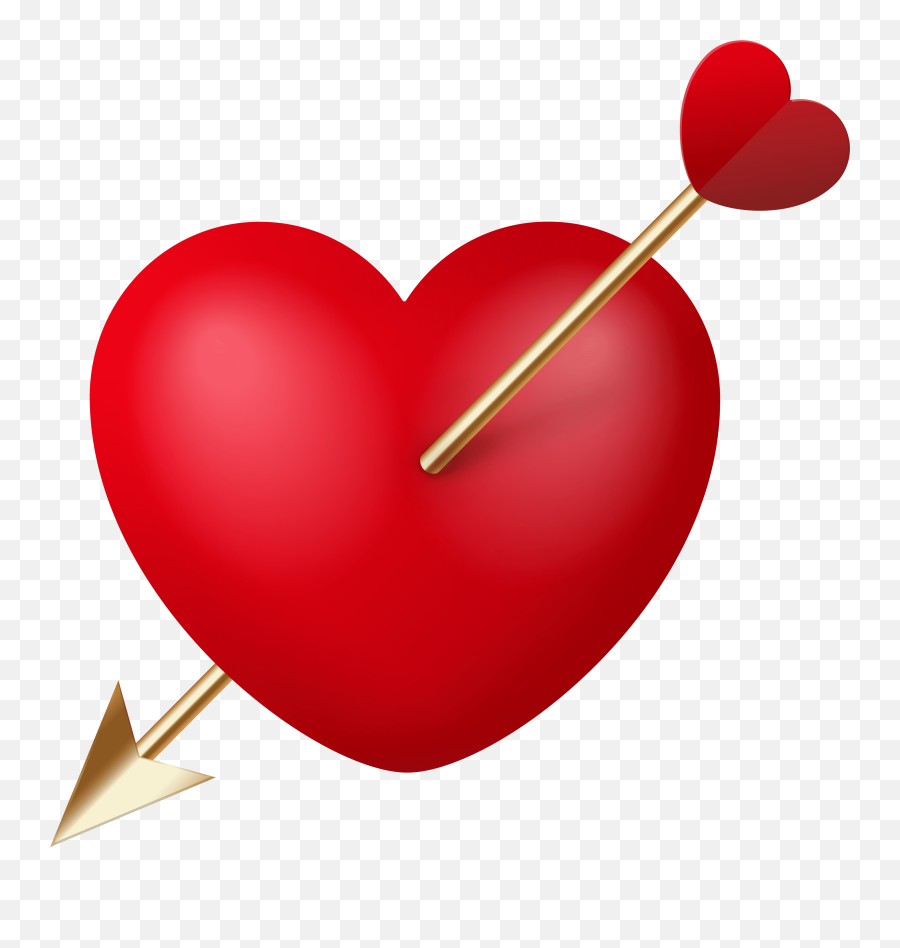 Heart With Cupid Arrow Png Clipart - Clip Art Cupid Arrow,Cupid Png