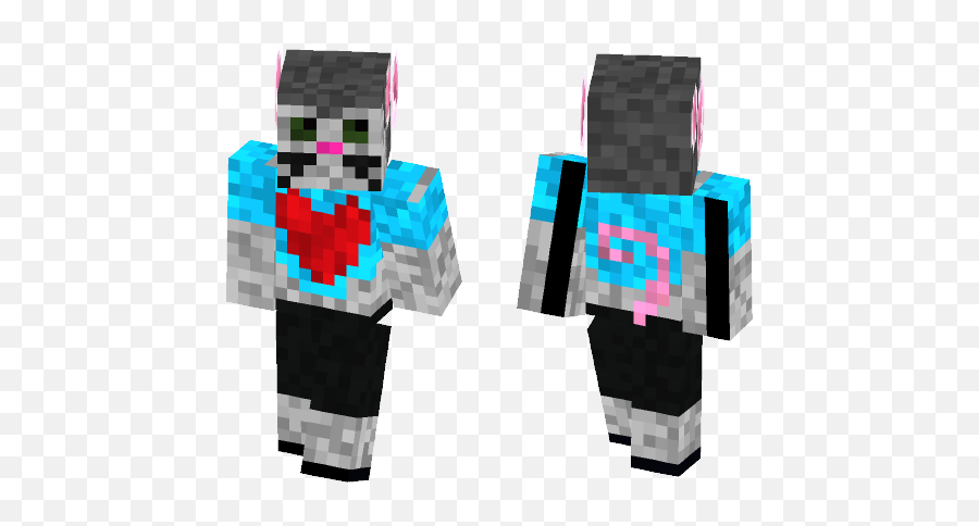 Download Mouse With Heart Minecraft Skin For Free - Minecraft Skin Shading Back Png,Minecraft Heart Png