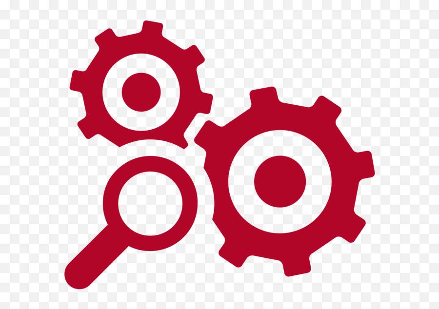 Icon Magnifying Glass With Gears Clipart Png Download - Portable Network Graphics,Gears Icon Png