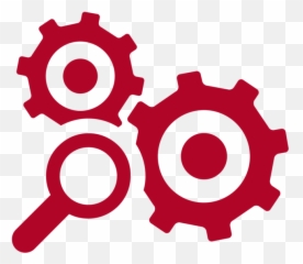 Icon Magnifying Glass With Gears Clipart Png Download - Portable Network Graphics,Gears Icon Png
