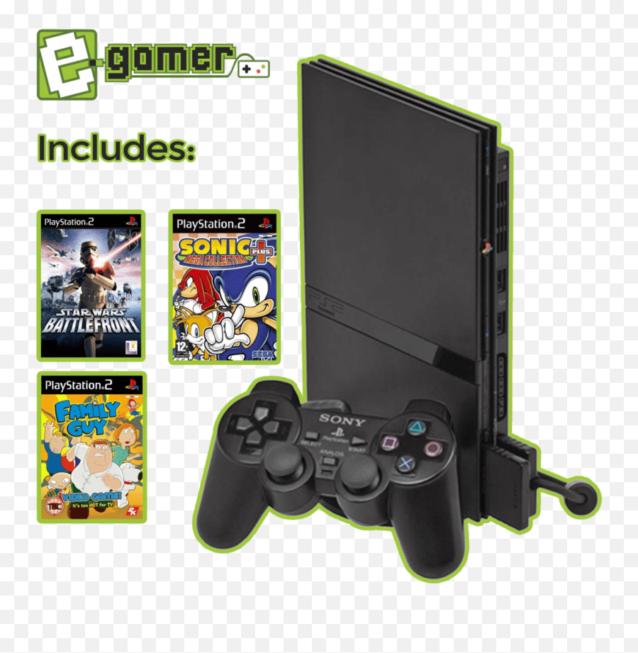 Playstation 2 Slimeline With 3 Games - Sonic Mega Collection Plus Ps2 Png,Playstation 2 Png