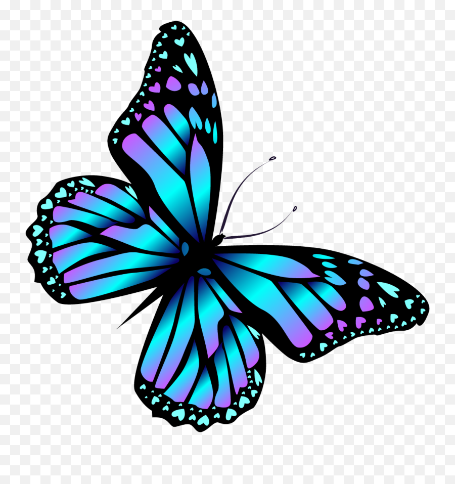 Letters Clipart Butterfly - Blue Butterfly Clipart Png,Butterfly Transparent