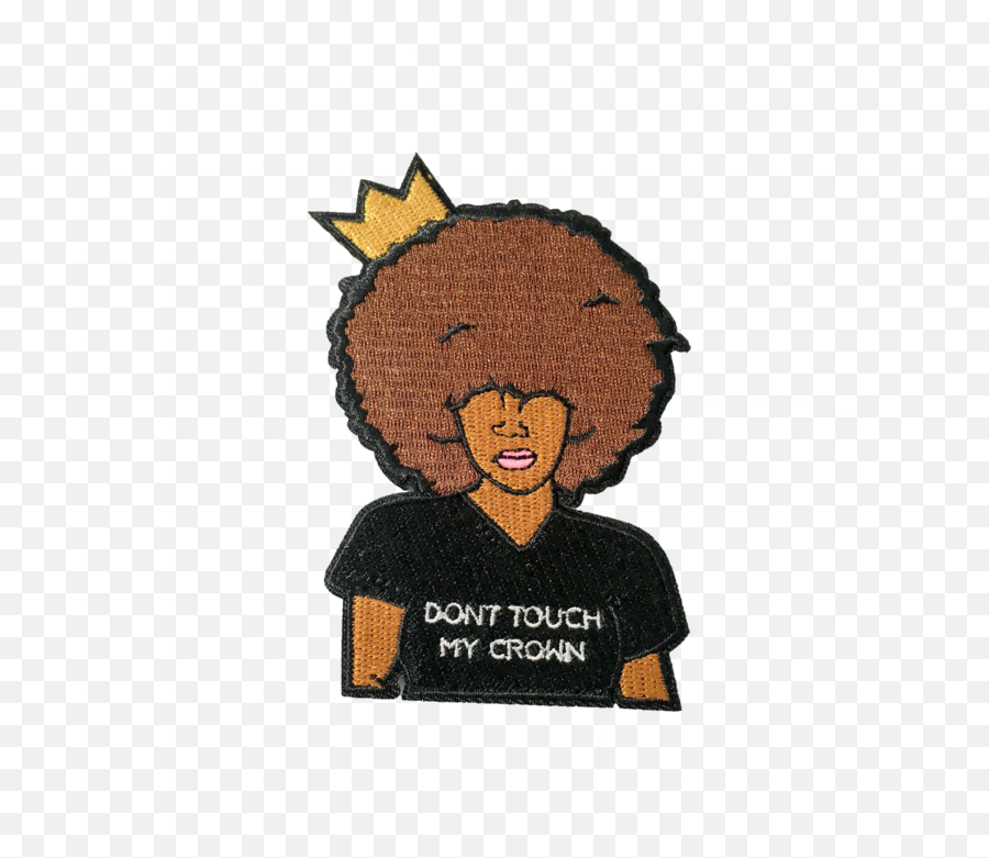 Dont Touch My Crown Patch - Embroidered Patch Clipart Full Hair Design Png,Dont Touch Icon