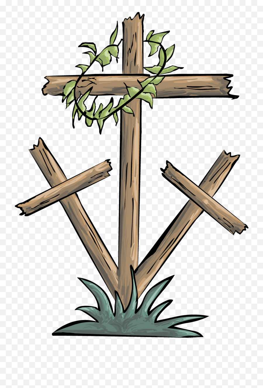 Download Christian Cross Crown - Good Friday Cross Clipart Cross With Crown Of Thorns Png,Cross Clipart Transparent Background