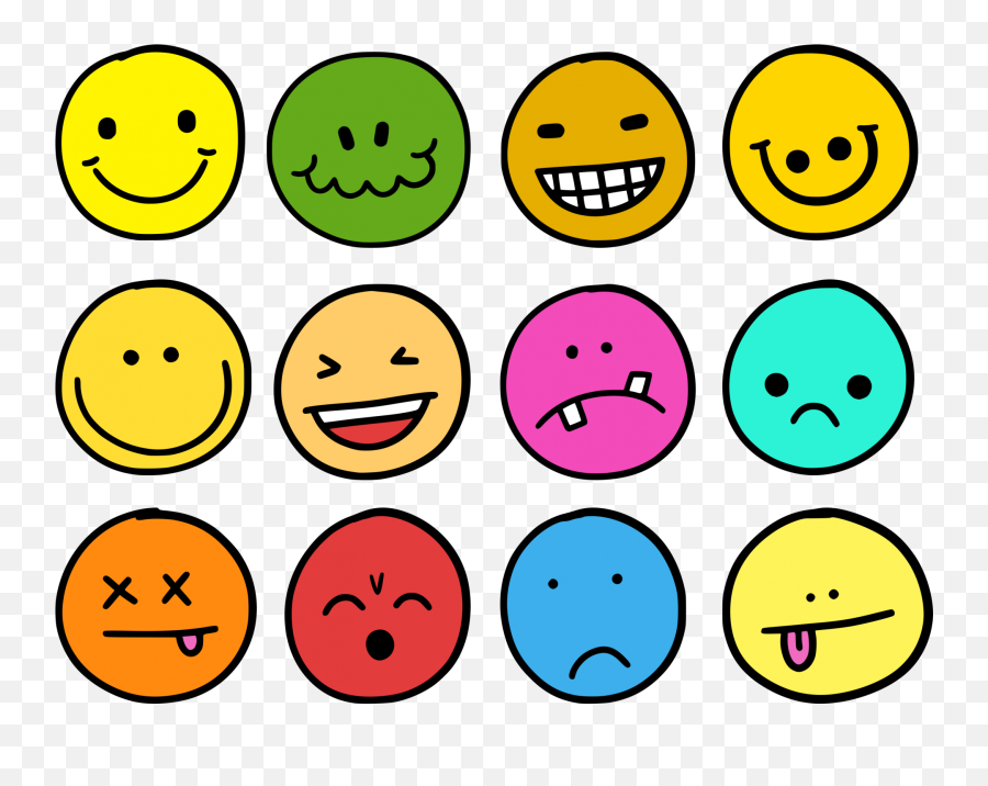 Colour Emoticon Doodles Free Stock Photo - Public Domain Emoji Doodles Png,Smiley Icon Text