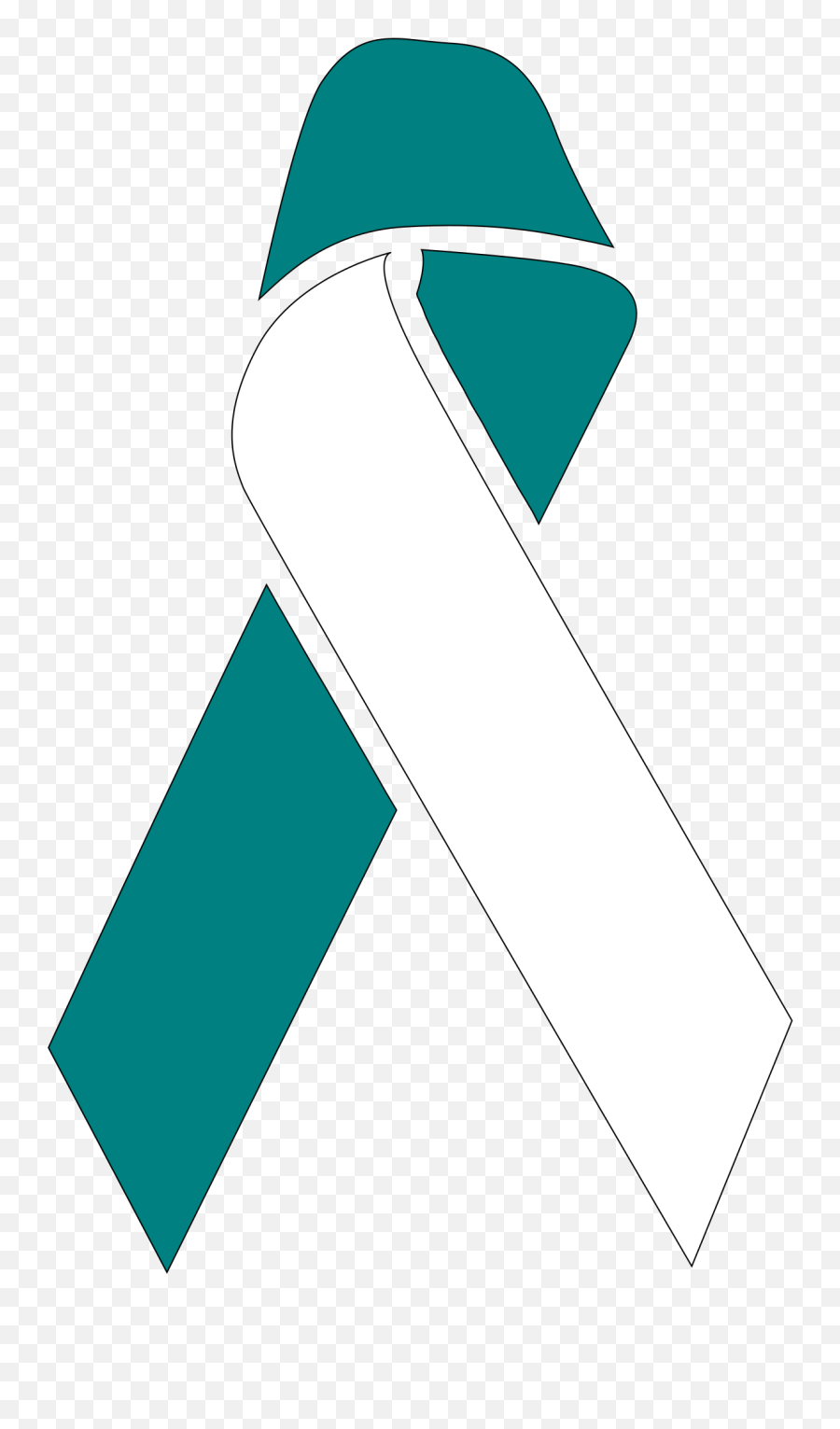 Fileteal - Whitecervicalcancerribbon 01svg Wikimedia Vertical Png,Cancer Ribbon Icon