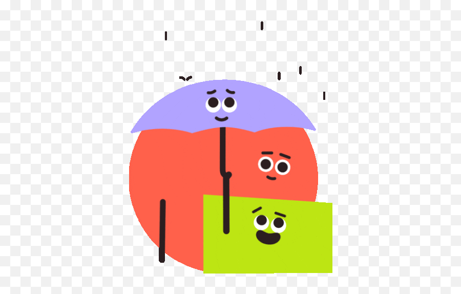 Circle Square And Triangle Huddle In The Rain Sticker - Google Shapemates Gif Png,Why Is My Tumblr Icon A Triangle