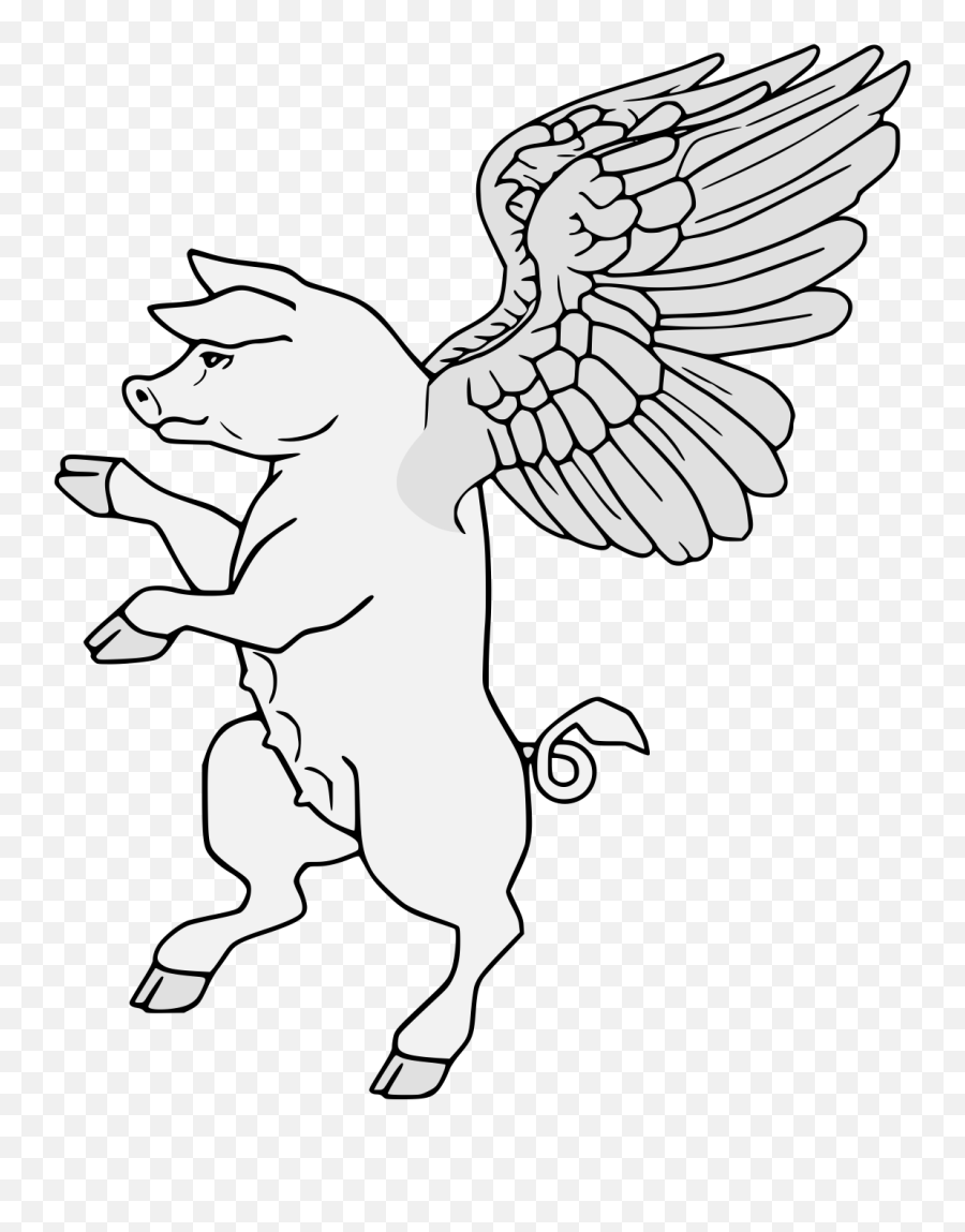 Sow - Traceable Heraldic Art Fictional Character Png,Flying Pig Icon