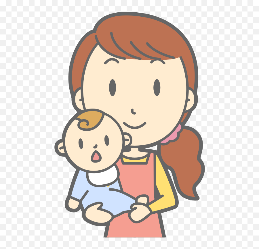 Mother And Baby - Mum And Baby Clipart Transparent Cartoon Mom With Baby Clipart Png,Baby Clipart Transparent
