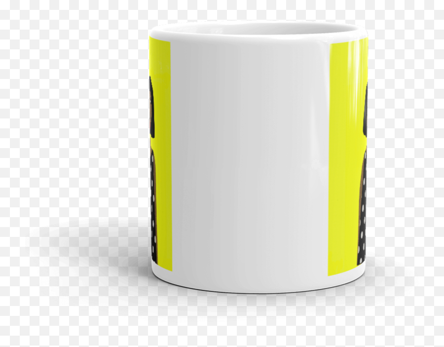 Woman In Polka Dot Dress With Yellow Background Ceramic Mug U2014 House Of Terrance - Coffee Table Png,Polka Dots Png