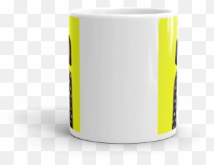 Woman In Polka Dot Dress With Yellow Background Ceramic Mug U2014 House Of Terrance - Coffee Table png