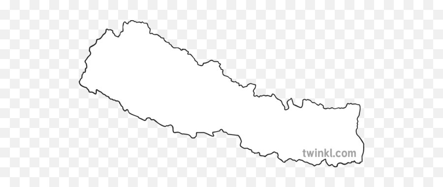 Map Outline Of Nepal Country Shapes Flag Continents Ks1 - Line Art Png,Nepal Flag Png