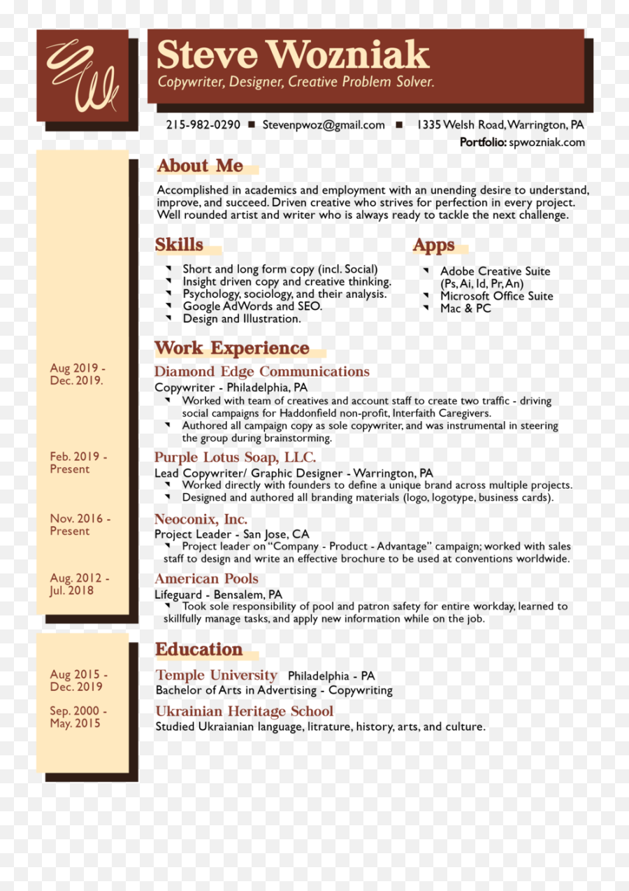 Resume Steve Wozniaks Portfolio - Document Png,Resume Png