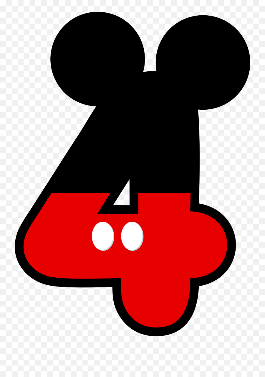 Number 4 Clipart 4th Transparent Free For - Mickey Mouse 4 Png,Number 4 Png