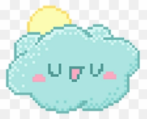 Cute Pixel Cloud Png - Kawaii Blue