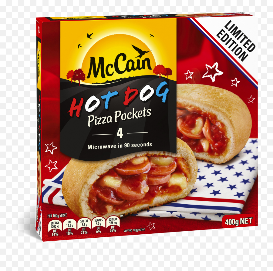 Hot Dog Pizza Pocket 400g - Mccain Pizza Pockets Beef Png,Hot Pocket Png