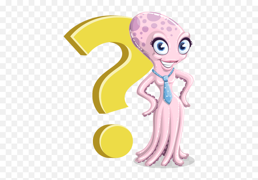 Female Octopus Vector Cartoon - Vector Characters Octopus Character Png,Octopus Transparent Background