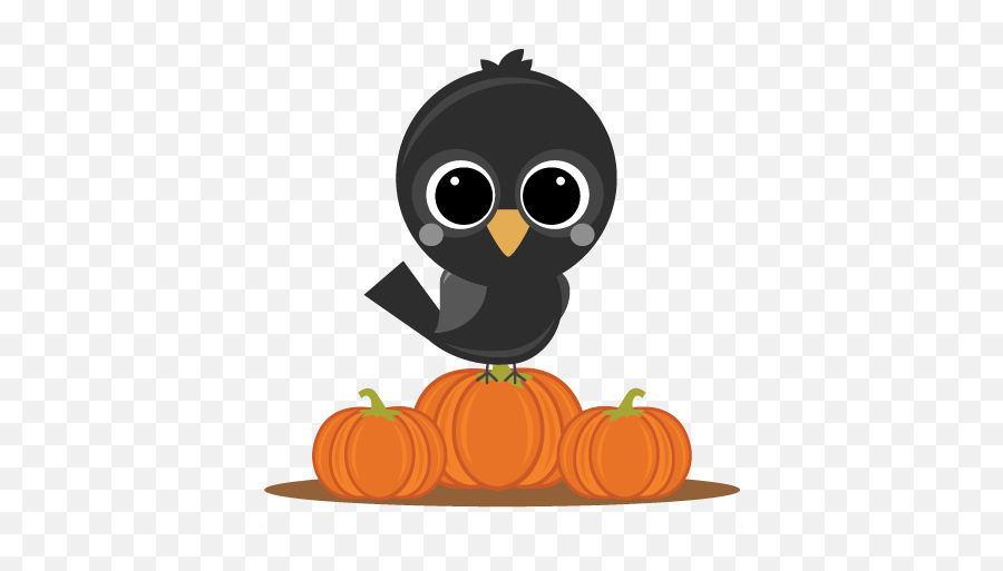 Crow - Cute Clip Art Crow Png,Pumpkins Png