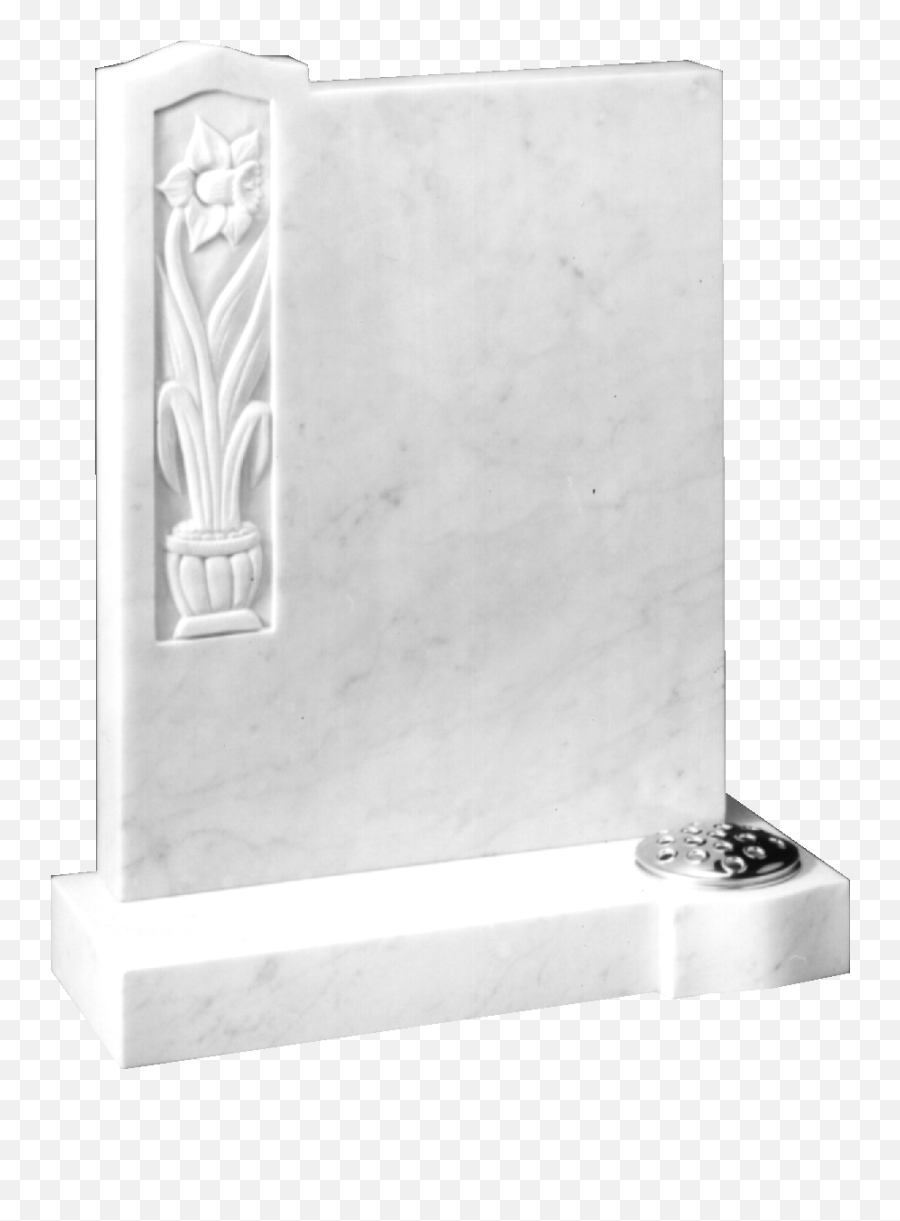 Marble Headstone - Hand Carved Daffodil Marble Headstones Png,Gravestone Png