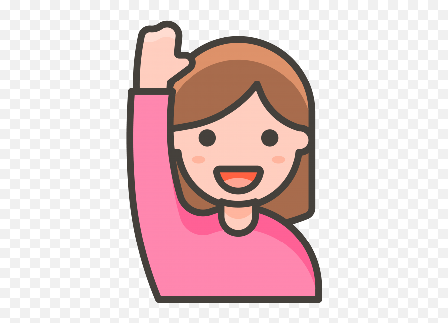 Woman Raising Hand Emoji - Hand Raising Emoji High Cartoon Raise Hand Icon Png,Clapping Emoji Png