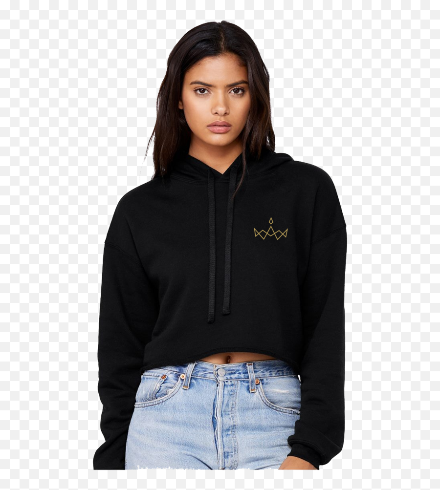 Download Black Cropped Fleece Hoodie - Bella Canvas Womenu0027s Little Mix Cropped Hoodie Png,Brie Bella Png