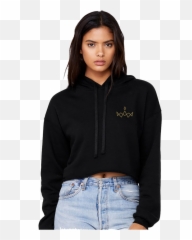 Download Black Cropped Fleece Hoodie - Bella Canvas Womenu0027s Little Mix Cropped Hoodie Png,Brie Bella Png