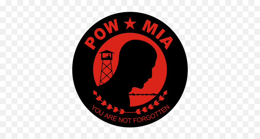 Pow Mia Round Black Red Decal - Hair Design Png,Pow Mia Logo