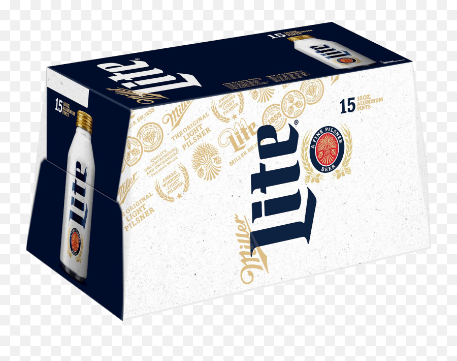 Miller Lite Aluminum 16oz 15pk Bt - Miller Lite Aluminum Pints Png,Miller Light Logo