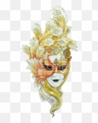 Download Gold Peacock Mask Wall Plaque - Venice Mask Decoration Png,Gold Plaque Png