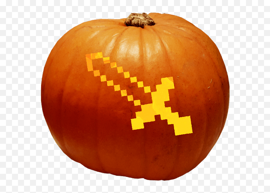 Minecraft Diamond Sword Pumpkin Stencil Png Transparent Free