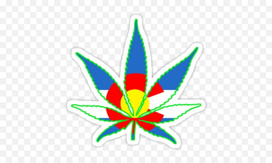 Colorado Flag Leaf Sticker - Colorado Weed Leaf Png,Colorado Flag Png