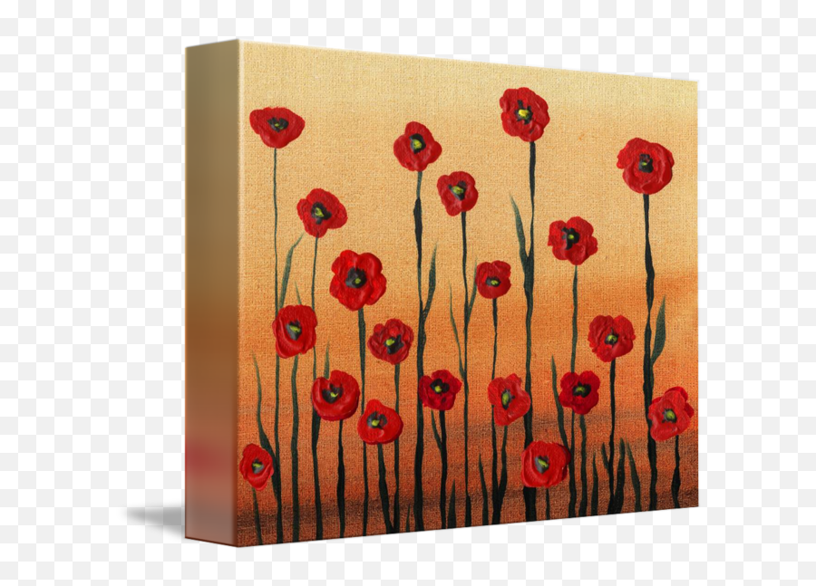 Landscape With Red Poppies Painting By Irina Sztukowski - Poppy Png,Poppies Png