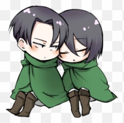 Anime - Levi Ackerman And Mikasa png