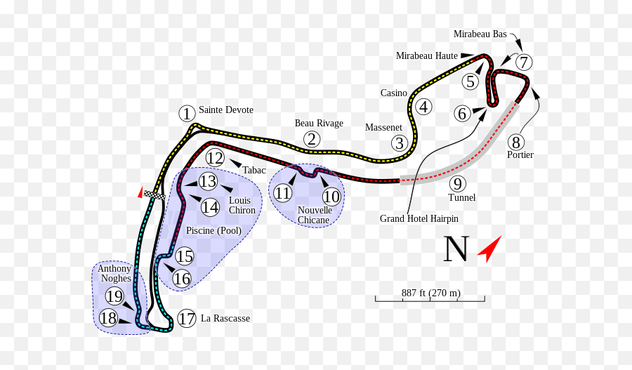 Circuit De Monaco - Wikipedia Monaco Track Map Png,Asphalt 8 Icon